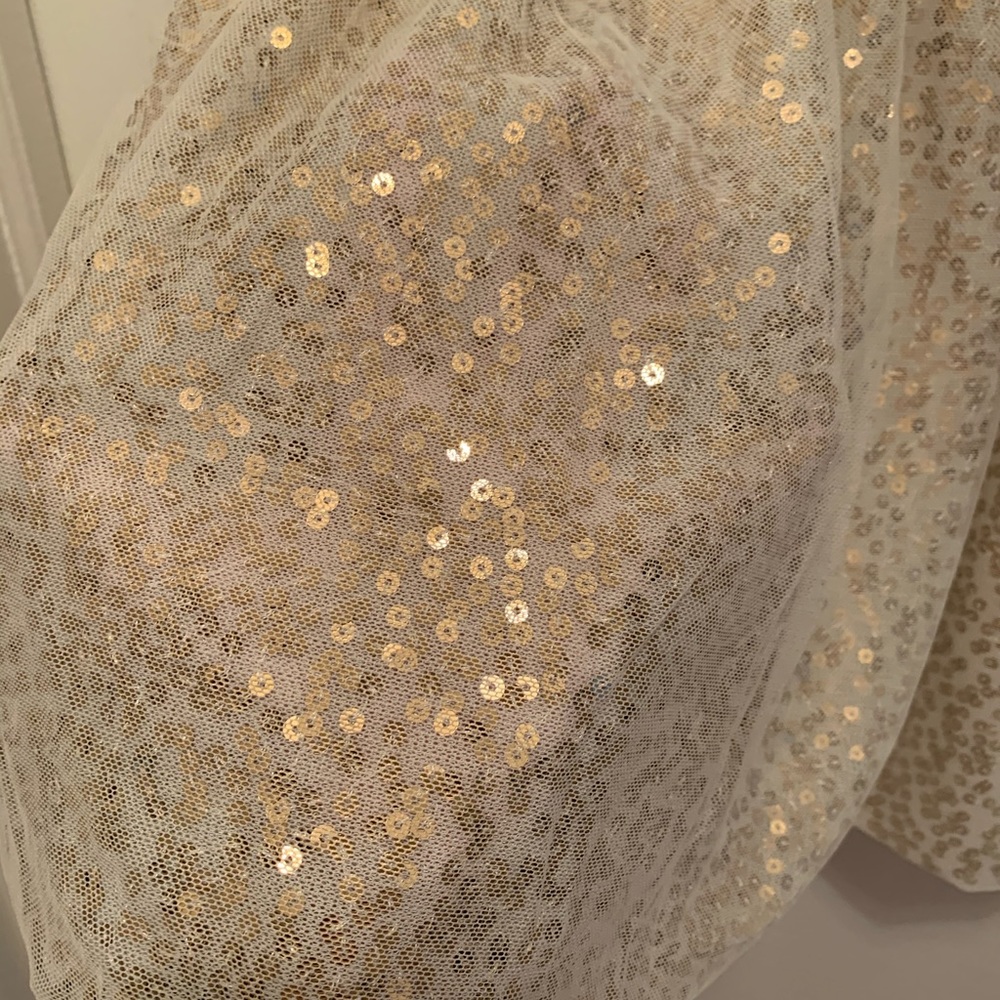 š¢ Cream Tulle and Gold Sequined Skirt - Picture 2 of 2